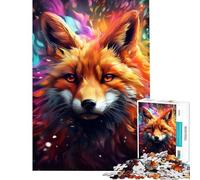 1000 Piece Jigsaw Puzzles Abstract Graffiti Fox Art Interesting Brain Challenge Durable Fragments Not Easy Bend Elegant Birthday Gifts Idea (Size 50x75cm)
