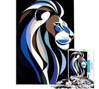 1000 Piece Jigsaw Puzzles Abstract Lion Profile Interesting Brain Challenge Durable Fragments Not Easy Bend Elegant Birthday Gifts Idea (Size 50x75cm)