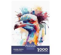 1000 Piece Jigsaw Puzzles- Abstract Ostrich Painting Teenager Puzzles Brain Teaser Game Stress Reliever Deal As Gifts for The Whole Family 70x50cm/1000pcs