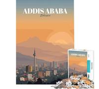 1000-piece Jigsaw Puzzles Addis Ababa, Ethiopia Cityscape Art Addictive Toys to Cultivate Patience Educational Game Stress Reliever Birthday Gifts (Size 50x75cm)