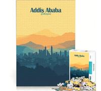 1000-piece Jigsaw Puzzles Addis Ababa Skyline, Educational Game, Fun Activities at Home, Birthday Present,Travel Gifts, 38x52cm