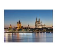 1000 Piece Jigsaw Puzzles Adults Child Educational Toys，Great St. Martin Church and Cologne Cathedral，Classic 3D Paper Puzzle Unique Gift Home Decor（50x70cm）-AG42