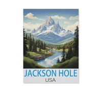 1000 Piece Jigsaw Puzzles Adults Child Educational Toys，Jackson Hole USA，Classic 3D Wooden Puzzle Unique Gift Home Decor（75x50cm）-HB33