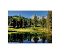 1000 Piece Jigsaw Puzzles Adults Child Educational Toys，Mountain lake at Cisles Alp with Geisler Spitzen，Classic 3D Paper Puzzle Unique Gift Home Decor（38x26cm）-AP76