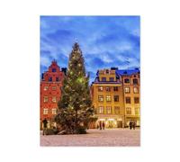 1000 Piece Jigsaw Puzzles Adults Child Educational Toys，Stortorget square, decorated for Christmas time, at night, Stockholm, Sweden，Classic 3D Paper Puzzle Unique Gift Home Decor（38x26cm）-F33