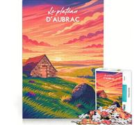 1000 Piece Jigsaw Puzzles Affiche Plateau D'Aubrac, Impossible Game, Precision Cutting, with Fully Interlocking Randomly Shaped Pieces 38x52cm
