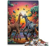 1000 Piece Jigsaw Puzzles African Animals Adult Jigsaw,Learning Educational Toys Family Games Gifts for Friends And Family (26x38cm)