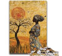 1000 Piece Jigsaw Puzzles African Woman Art Challenging Game And Family Play for Is Ideal As A Gift for The Whole Family 26x38cm