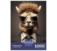 1000-piece Jigsaw Puzzles Alpaca Funny Animal Adult Jigsaw Puzzle Hands-on Game Difficult Challenge Parent-child Interaction 38x26cm/1000pcs