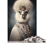 1000 Piece Jigsaw Puzzles Alpaca Vintage Style Jigsaw Puzzles for Adults Woodenboard Puzzles Challenging To Complete But Fun And Humorous 1000pcs (75x50cm)