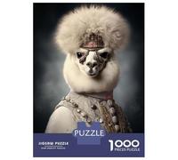 1000-piece Jigsaw Puzzles Alpaca Vintage Style Jigsaws for Adults Brain Teaser Game Improve Memory Unique Gifts for Birthday And Christmas 70x50cm/1000pcs