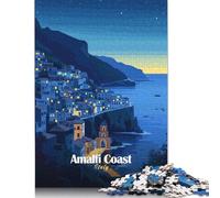 1000 Piece Jigsaw Puzzles Amalfi Coast Night View Puzzle for Adults Woodenboard Puzzles Interesting Stress Reduction Jigsaw Puzzles 1000pcs (75x50cm)