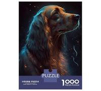1000 Piece Jigsaw Puzzles- Amazing Dog Surfing Cosmic Jigsaw for Adults Brain Teaser Game Difficult Challenge Stress Reduction Gifts 38x26cm/1000pcs