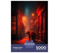 1000-piece Jigsaw Puzzles Amsterdam Red Light Bear Jigsaws for Adults Brain Teaser Game Improve Memory Unique Gifts for Birthday And Christmas 70x50cm/1000pcs