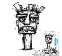1000 Piece Jigsaw Puzzles- Angry Totem Art Learning Educational Toys Impossible Game Staycation Kill Time Birthday Gifts (Size 75x50cm)