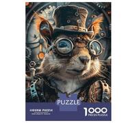 1000 Piece Jigsaw Puzzles- Animal Steampunk Squirrel Jigsaw for Adults Brain Teaser Game Difficult Challenge Stress Reduction Gifts 52x38cm/1000pcs