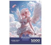 1000 Piece Jigsaw Puzzles- Anime Angel Girl in Bloom Heaven Wings Jigsaw for Adults Brain Teaser Game Difficult Challenge Stress Reduction Gifts 52x38cm/1000pcs