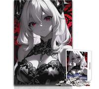 1000-piece Jigsaw Puzzles Anime Girl with Red Eyes Toy Intellectual Game Learning Educational Gift For Birthdays Size 50x75cm