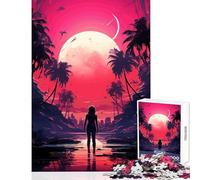 1000-piece Jigsaw Puzzles Anime Lonely Moonrise Jigsaw Puzzles for Teenagers Difficult Challenge Fun Activities at Home Toy Intellectual Game (38x52cm)