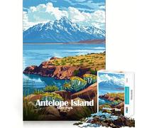 1000 Piece Jigsaw Puzzles Antelope Island State Park Illustration Perfect Cut Fun Smart Play Activity Cozy Fun Time Birthday Art Play (38x26cm)