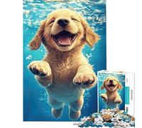 1000 Piece Jigsaw Puzzles Aqua Puppy Bliss Poster Difficult And Challenge Difficult Hard Practical Game for And 14 Years And over (38X52cm)