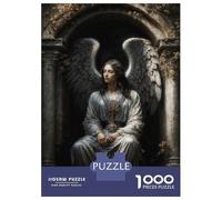 1000-piece Jigsaw Puzzles Archangel Azrael in Stone Archway Jigsaws for Adults Brain Teaser Game Improve Memory Unique Gifts for Birthday And Christmas 38x26cm/1000pcs