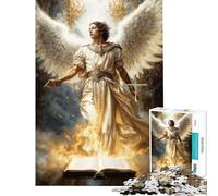 1000-piece Jigsaw Puzzles Archangel Uriel The Light of God Fun Activities at Home Difficult Challenge Anti-Stress Toys for And from 14 Years And over (38x52cm)