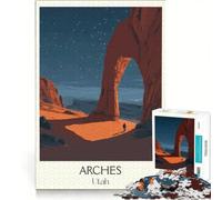 1000 Piece Jigsaw Puzzles Arches National Park Art, Impossible Game, Precision Cutting, with Fully Interlocking Randomly Shaped Pieces 50x75cm