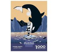 1000-piece Jigsaw Puzzles Arctic Encounter Girl And Orca Jigsaw Puzzle Anti-Stress Toys Wall Decoration Unique Gifts for Birthday And Christmas 38x26cm/1000pcs