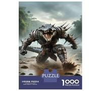 1000-piece Jigsaw Puzzles Armored Crocodile Fantasy Artwork Jigsaw Puzzle Anti-Stress Toys Wall Decoration Unique Gifts for Birthday And Christmas 70x50cm/1000pcs