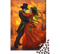 1000 Piece Jigsaw Puzzles Artistic Skeleton Couple for Adults Kids Paper Puzzles Educational Toys 1000pcs (38x26cm)