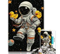 1000 Piece Jigsaw Puzzles Astronaut And Rubber Duck 1000 Piece Jigsaw,Stress Reliever Staycation Kill Time Parent-child Interaction (size 75x50cm)