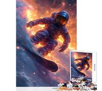 1000 Piece Jigsaw Puzzles- Astronaut in Space Surfer Puzzles for Teenagers Staycation Kill Time Wishlist with Santa Claus Unique Birthday And Xmas Gifts (38x26cm)
