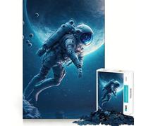 1000 Piece Jigsaw Puzzles Astronaut in The Ocean Perfect Cut Fun Smart Play Activity Cozy Fun Time Birthday Art Play (38x52cm)