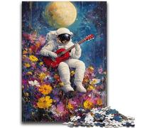 1000 Piece Jigsaw Puzzles Astronaut Playing Guitar Puzzles for Teenagers,Learning Educational Toys Family Games Gifts for Friends And Family (50x75cm)