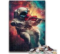 1000 Piece Jigsaw Puzzles Astronaut Playing Violin Help The Brain Exercise Addictive Toys to Cultivate Patience Suitable for Couples 50x75cm