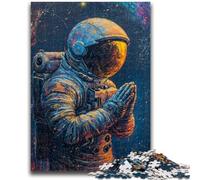 1000 Piece Jigsaw Puzzles Astronaut Praying Puzzles for Adults,Stress Reliever Staycation Kill Time Enhance Love between Couples (26x38cm)