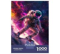 1000-piece Jigsaw Puzzles Astronaut Snowboarding in Space Adult Jigsaw Puzzle Toy Wall Decor A Work of Art Unique Gifts for Birthday And Christmas 38x26cm/1000pcs