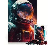 1000 Piece Jigsaw Puzzles Astronaut Views The World Perfect Cut Fun Smart Play Activity Cozy Fun Time Birthday Art Play (38x26cm)