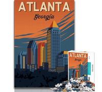 1000 Piece Jigsaw Puzzles Atlanta Georgia City,Stress Reliever Difficult Challenge Every Piece Is Unique - Challenging Family Fun Game (38x26cm)