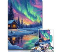 1000 Piece Jigsaw Puzzles Aurora Teenager Jigsaw,Brain Intelligence Challenge Addictive Toys for Home Decoration (size 75x50cm)