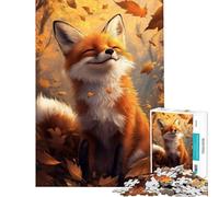 1000 Piece Jigsaw Puzzles Autumn Fox Serenity Puzzles for Teenagers Difficult Hard Every Piece Is Unique Toys Educational Games (Size 50x75cm)