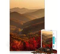 1000 Piece Jigsaw Puzzles Autumn Mountain Road Landscape Tight Fit Play Logic Thinking Play Chill Play Time Xmas Art Gift (50x75cm)