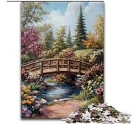 1000 Piece Jigsaw Puzzles Autumn Wooden Bridge, for And 14 Years And over for Educational Game Challenge Toy Gift for Birthdays (size 50x75cm)