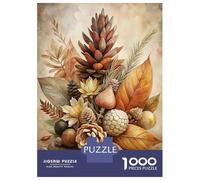 1000-piece Jigsaw Puzzles Autumnal Still Life with Pine Cones Adult Jigsaw Puzzle Hands-on Game Difficult Challenge Parent-child Interaction 70x50cm/1000pcs