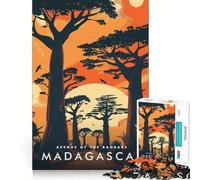 1000 Piece Jigsaw Puzzles Avenue of The Baobabs Madagascar Perfect Cut Fun Smart Play Activity Cozy Fun Time Birthday Art Play (38x52cm)