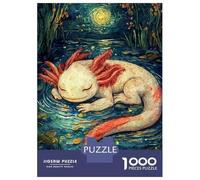 1000 Piece Jigsaw Puzzles- Axolotl Sleeping Starry Night Jigsaws for Adults DIY Toys Perfect Decoration Deal As Gifts for The Whole Family 70x50cm/1000pcs