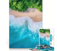 1000 Piece Jigsaw Puzzles Azure Waters Drone Shot Perfect Cut Fun Smart Play Activity Cozy Fun Time Birthday Art Play (50x75cm)