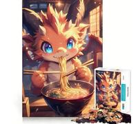 1000 Piece Jigsaw Puzzles Baby Dragon Japanese Ramen Tight Fit Play Logic Thinking Play Chill Play Time Xmas Art Gift (38x52cm)
