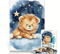 1000 Piece Jigsaw Puzzles Baby Lion Tight Fit Play Logic Thinking Play Chill Play Time Xmas Art Gift (50x75cm)